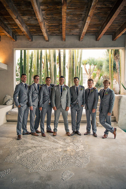 Grey groomsmen suits Inspiration