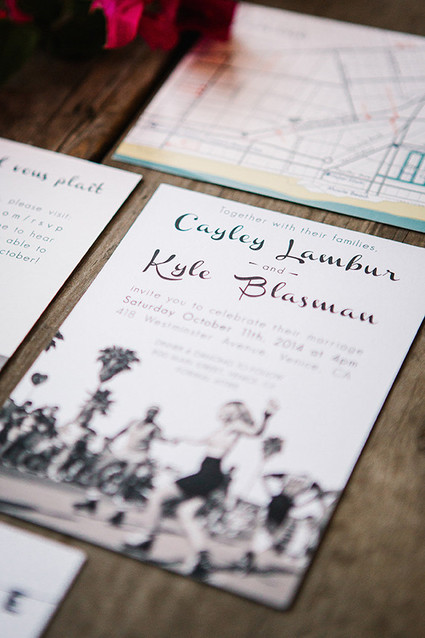 Venice beach wedding invites