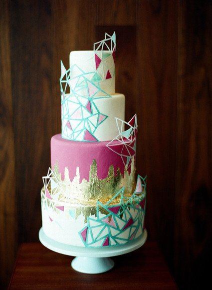 Geometric modern wedding cake