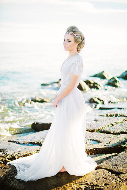 Floral and Lane lace wedding gown