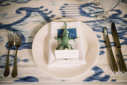 Elegant Playful Charleston Wedding Place Setting Inspiration