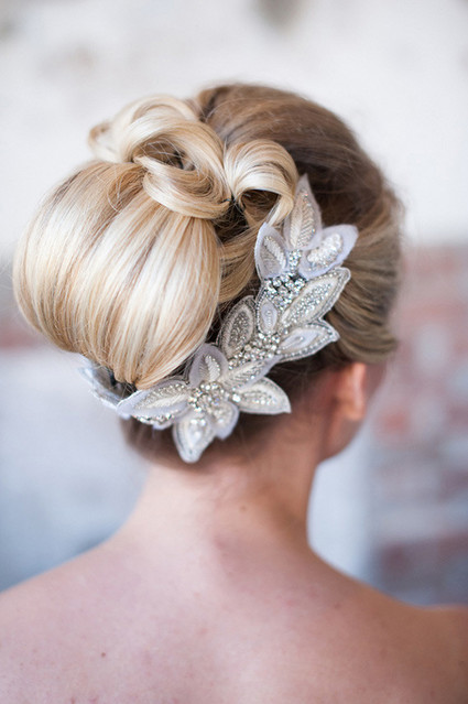 Wedding Hairstyle with silver headpiece