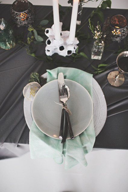 Bohemian Seaside Wedding Place Setting Inspiration