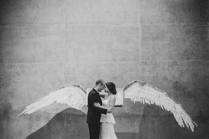 Modern Art Museum wedding portrait