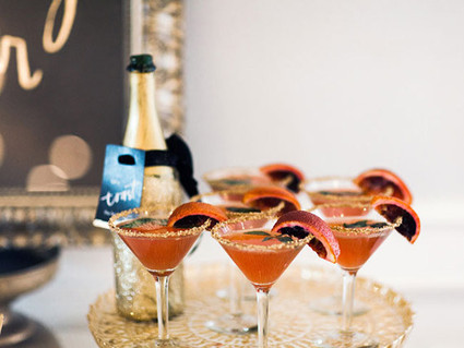 Martini with gold sugar rims Inspiration