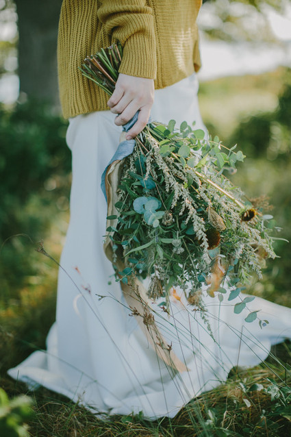 Golden fall leafy bouquet