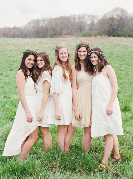 Neutral bridesmaid dresses