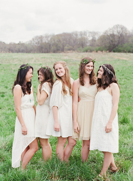 Neutral bridesmaid dresses