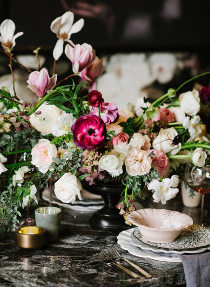 Dramatic floral wedding inspiration Inspiration