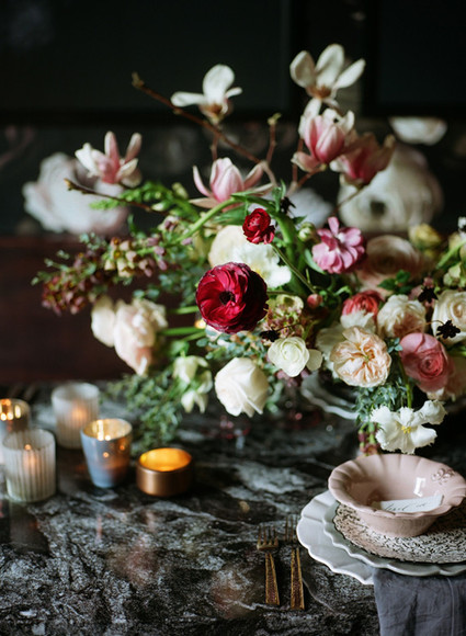 Dramatic floral wedding inspiration Inspiration