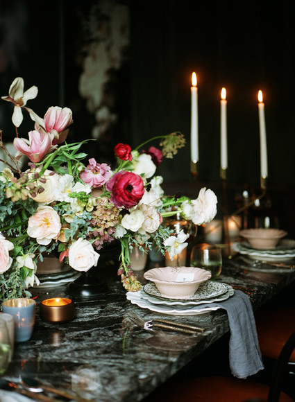 Dramatic floral wedding inspiration Inspiration