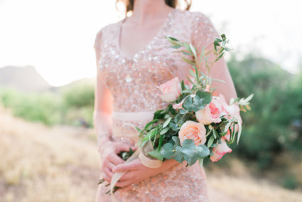 Blush dress and flowers