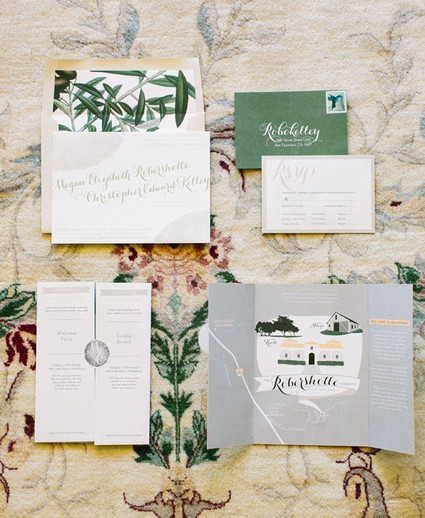 Illustrated wedding invitation Inspiration