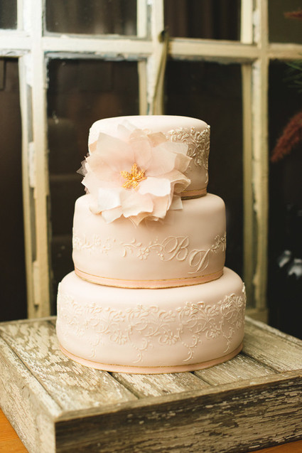 Light pink wedding cake
