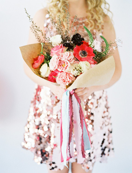 Red and pink bouquet with
