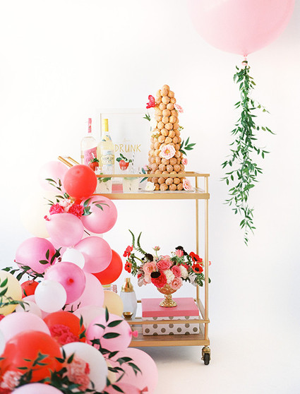 Modern and whimsical bar cart
