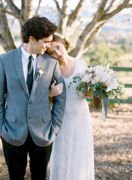 Vintage Southern California wedding portrait