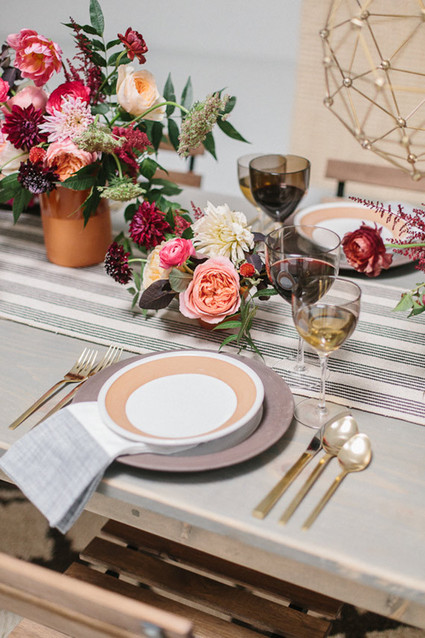 Organic bohemian place setting