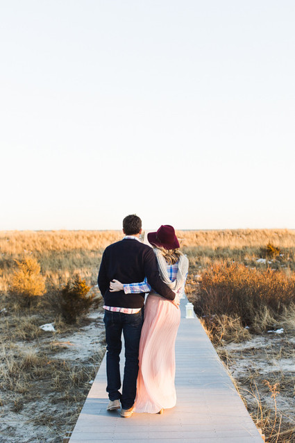 Early spring beach proposal
