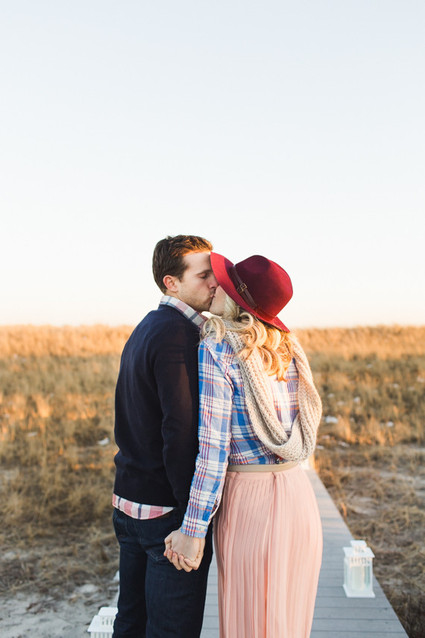 Early spring beach proposal