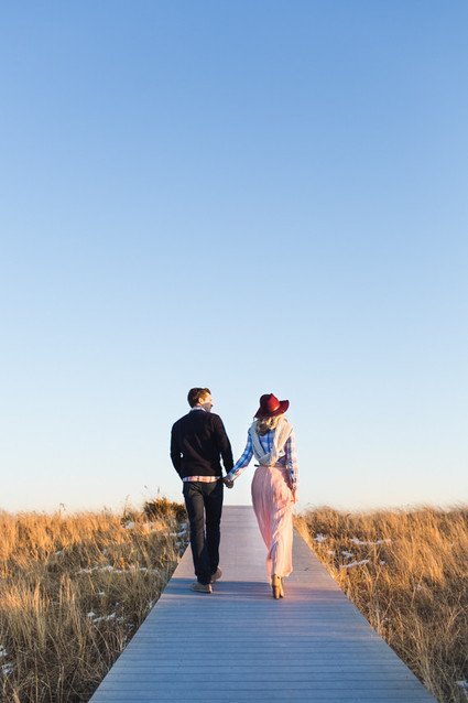 Early spring beach proposal