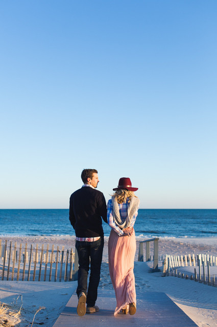 Early spring beach proposal