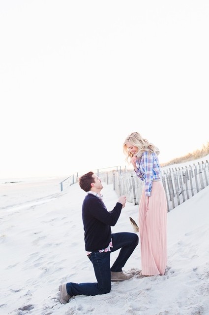 Early spring beach proposal