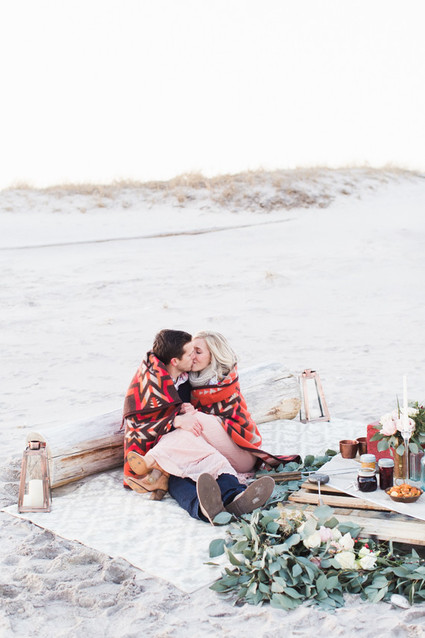 Early spring beach proposal