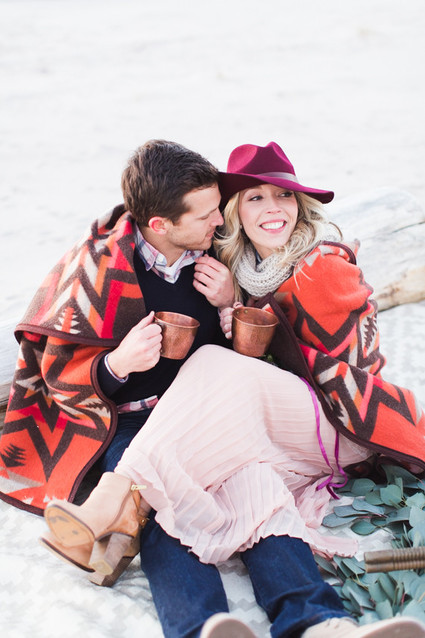 Early spring beach proposal