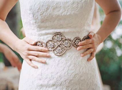 Wedding dress silver belt