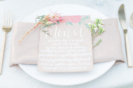 Pastel and gold wedding invitation