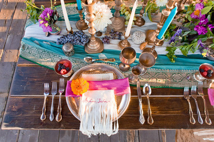 Rustic moroccan wedding place setting