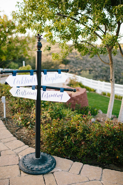 Blue wedding signage