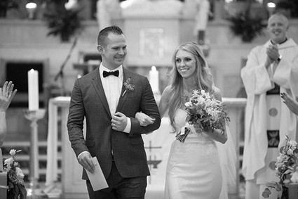 Black and white wedding photo