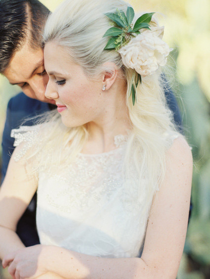Bride with flower adorement
