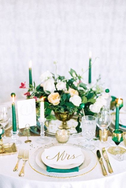 St. Patrick's Day wedding tablescape