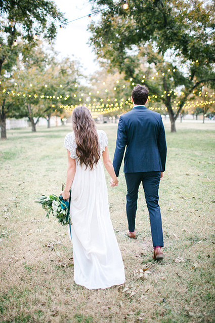 Rustic outdoor wedding portrait