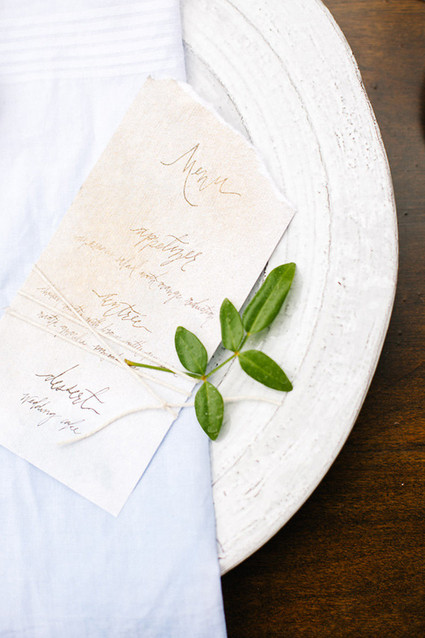 Rustic menu
