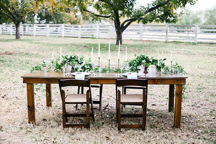 Rustic outdoor wedding tablescape