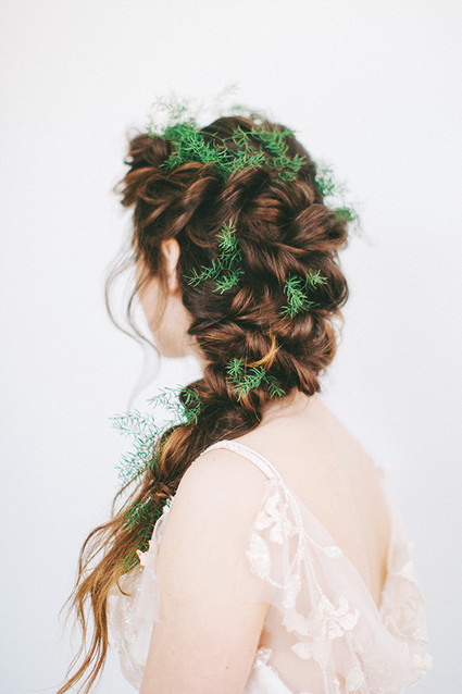 Loose braid with greenery Inspiration
