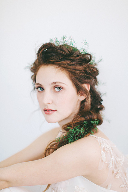 Loose braid with greenery Inspiration