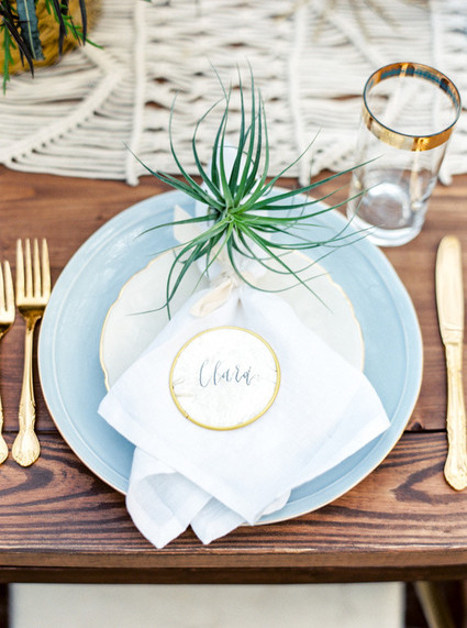 Modern Bohemian Wedding Place Setting Inspiration
