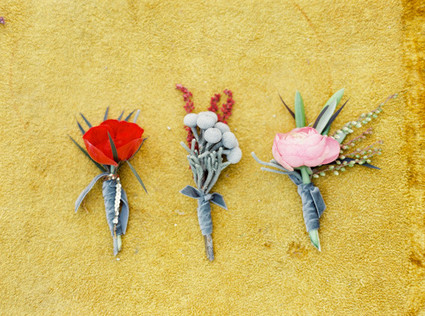 Modern Bohemian Wedding Boutonnieres Inspiration