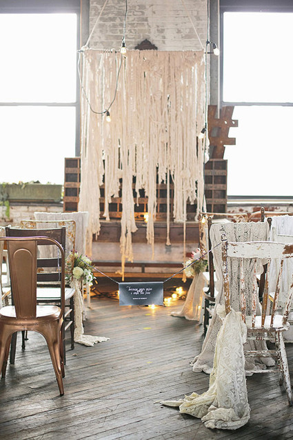 Industrial Wedding Ceremony Decor