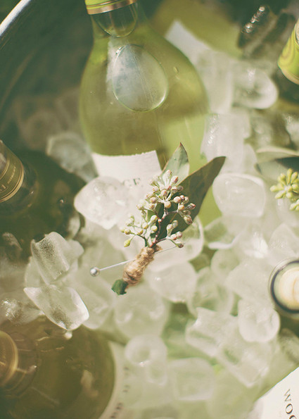 Wine with boutonniere
