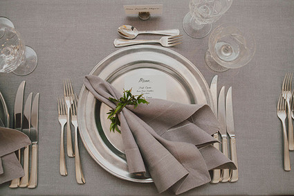 Jewish Bel Air Wedding Silver Place Setting Inspiration