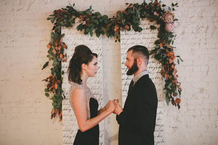 Rustic Black and White Wedding Ceremony