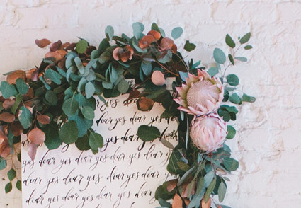 Rustic Black and White Wedding Florals