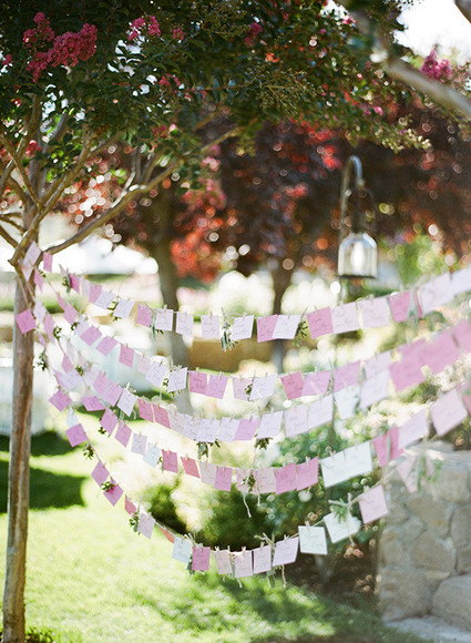 Pink escort cards