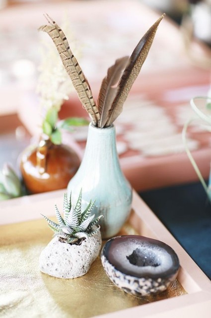 Modern Bohemian Southwestern Wedding Table Decor Inspiration